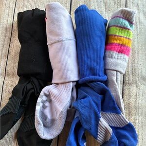 Assorted youth soccer Socks - Black, White, Blue, Gray